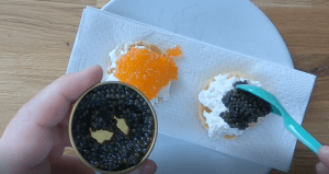 Caviar on burrata